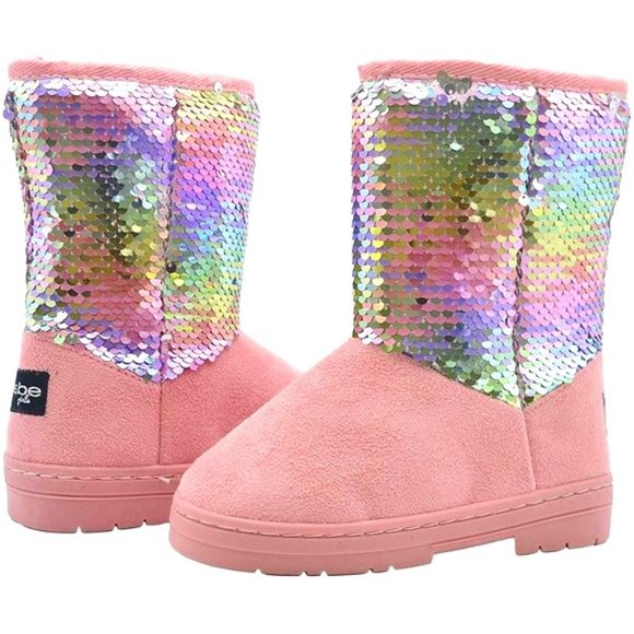 bebe Other - ⭐️HPx2⭐️ NWT BEBE Reversible Mermaid Sequin Faux Fur Lined Boots - Girls Size 2